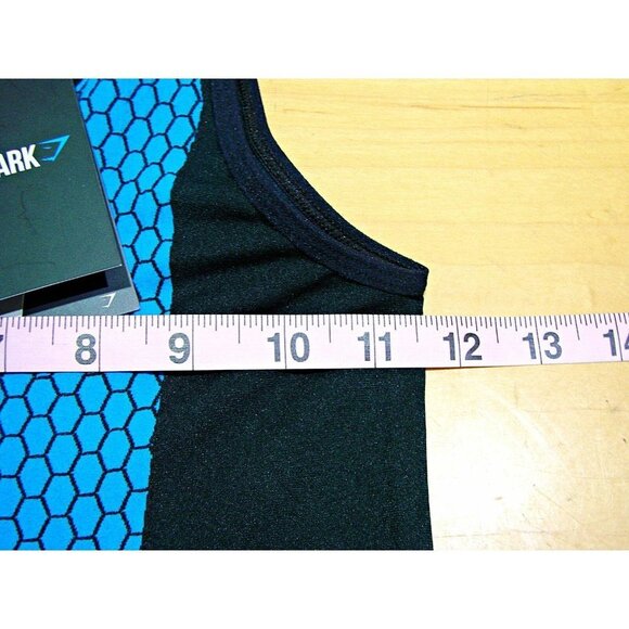 Gymshark Womens Blue Black Hex Design Bodycon Cerise Tank Top Size Small - Picture 8 of 10